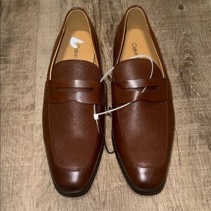 Calvin Klein Men's Tan Leather Loafers